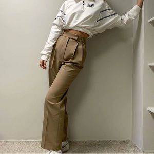 Frankie Shop Bea Suit Pants, Latte, Size M